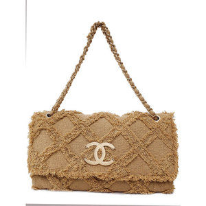 Chanel Coco Mark Chain Shoulder Bag Beige